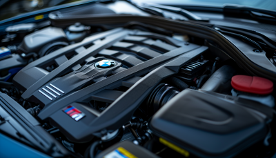 Close Up of BMW Car Engine Cover