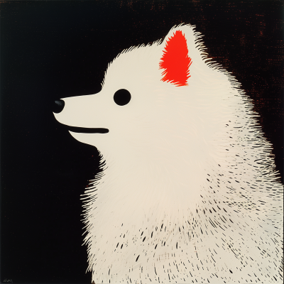 White Pomeranian Portrait