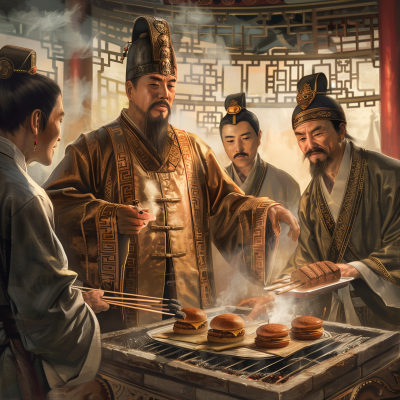 Emperor of the Ming Dynasty Learning to Grill Cheeseburgers
