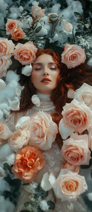 Woman Surrounded by Roses
