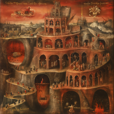 15th Century Painting of Hell