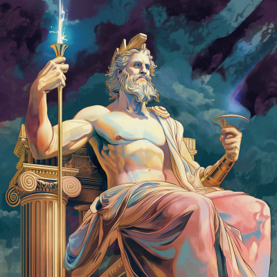 Zeus Statue Illustration