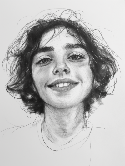 Smiling Middle Eastern Woman Sketch