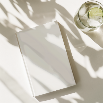 Minimal White Magazine and Green Drink