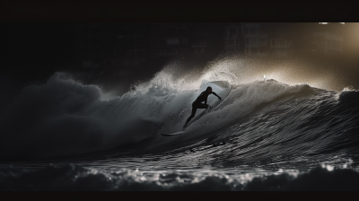 Surfer in Dark Ambiance