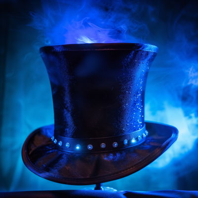 Vintage Top Hat with Blue Magic