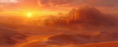 Desert City Sunset
