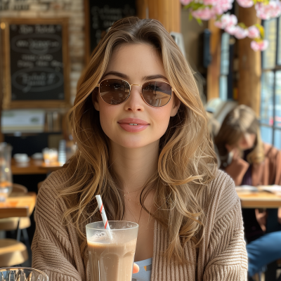 Fashionable Woman at Café
