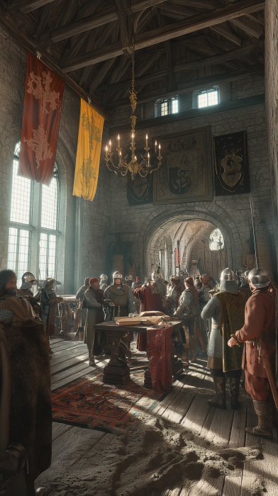 Medieval Treaty Signing in Castle