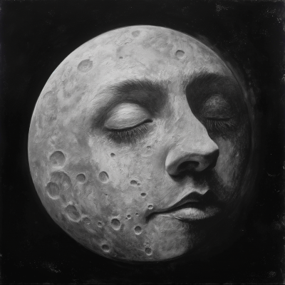 Realistic Face in the Moon