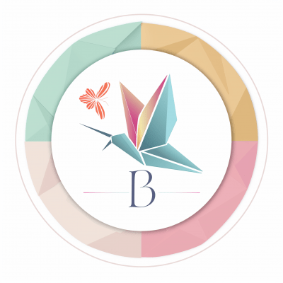 Colorful Paper Crane Logo Design