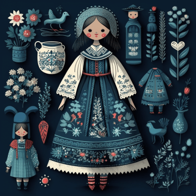 Polish Folk Dress Illustration