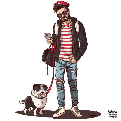 Stylish Man with Dog
