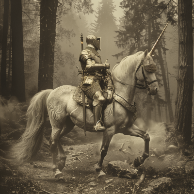 Medieval Knight Riding Unicorn