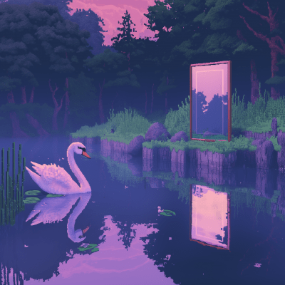 Pixelated Swan Lake