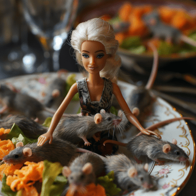 Bizarre Barbie Doll Emerged from Rat Salad