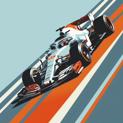 Limited Color Palette Formula 1 Illustration