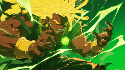 Giant Man Charging Up Green Aura