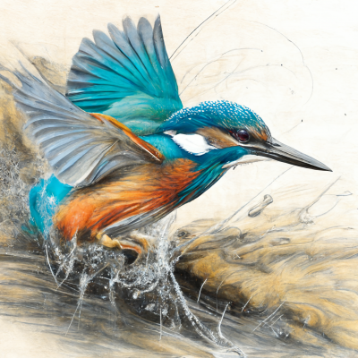 Vibrant Kingfisher Dive