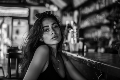 Young Woman in a Bar in Havana