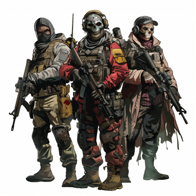 Soldiers in Tactical Gear Illustration