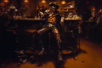 Evil Cowboy at Saloon Bar