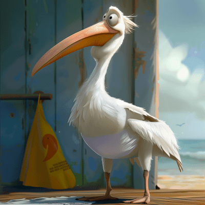 Pelican with White Underpants