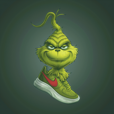 Nike Christmas Logo with the Grinch