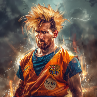 Lionel Messi as Goku from Dragon Ball Z