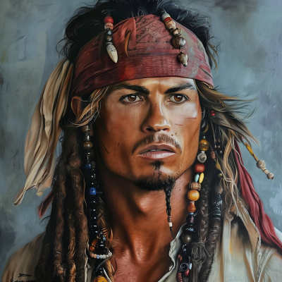 Cristiano Ronaldo as Captain Jack Sparrow Portrait