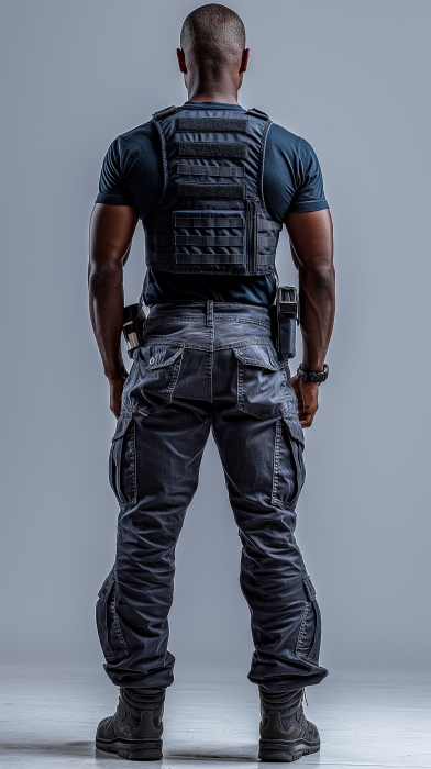 African American Man in SWAT Vest