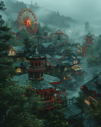 Mystical Asian-inspired Amusement Park