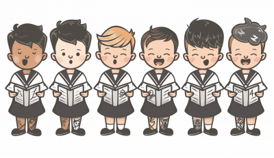Vintage Sailor Boys Choir Illustration