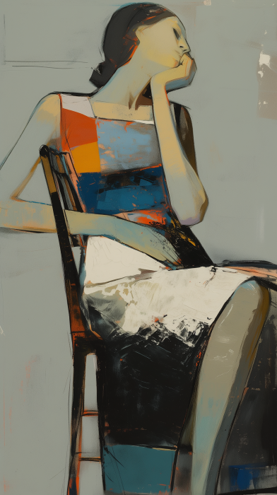 Abstract Woman in Dress Painting