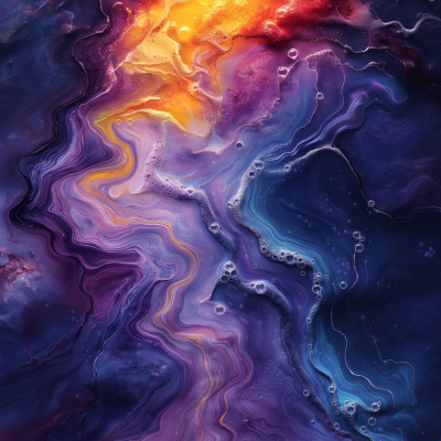 Abstract Cosmic Nebula Painting