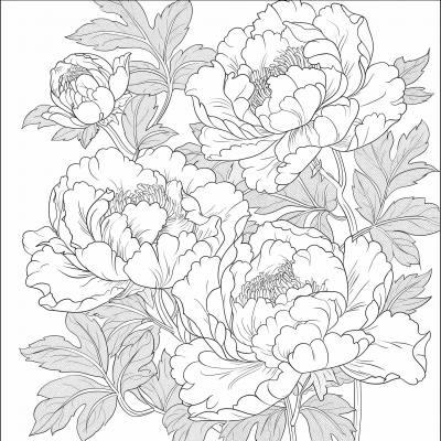 Peony Painting Coloring Page