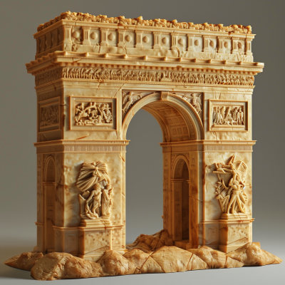 Detailed 3D-rendered Arc de Triomphe Model