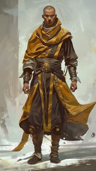 Monk Character in DnD Race Game