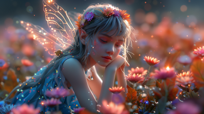 Fairy on Chrysanthemum Field