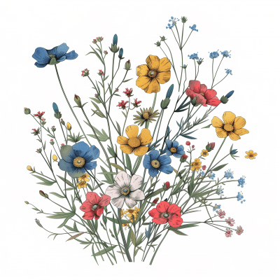 Vibrant Illustrated Flowers