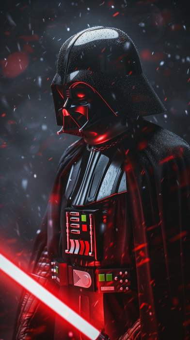 Menacing Darth Vader in Red Storm