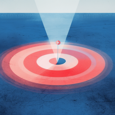 Bullseye Target on Ground Illustration