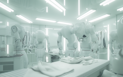Futuristic Robot Laundry Tasks