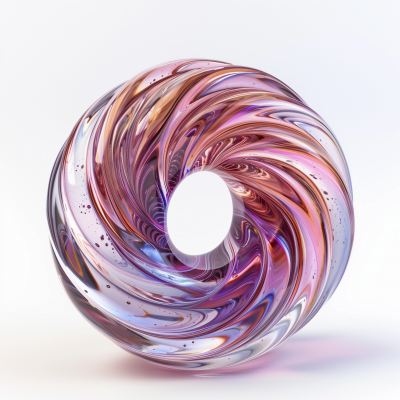 Glass Doughnut Torroid Spiral Flow