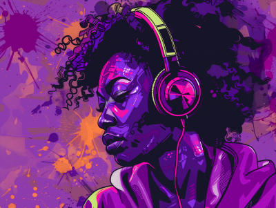 Abstract Hip Hop DJ Illustration