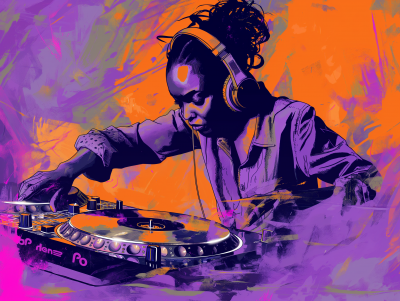 Abstract Hip Hop DJ Illustration