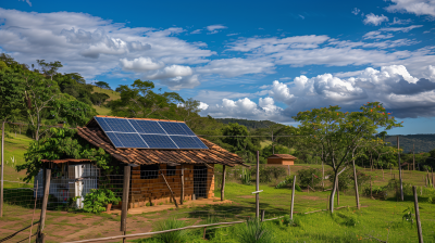 Solar panels in Brazilian backcountry