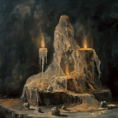 Candle-lit Stalagmite Forms