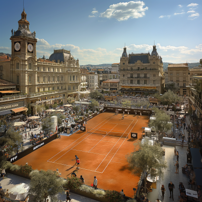 Tennis Tournament at Place de la Comédie, Montpellier