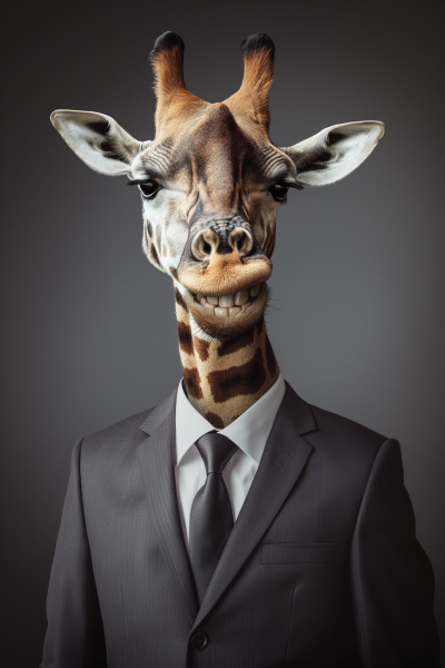 Giraffe in Business Suit